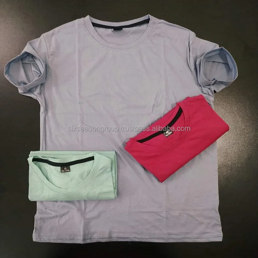 Solid color Blank Surplus branded Apparel Stock lot Bangladesh, Leftover Overruns Apparel Stock solid colors blank t-shirt