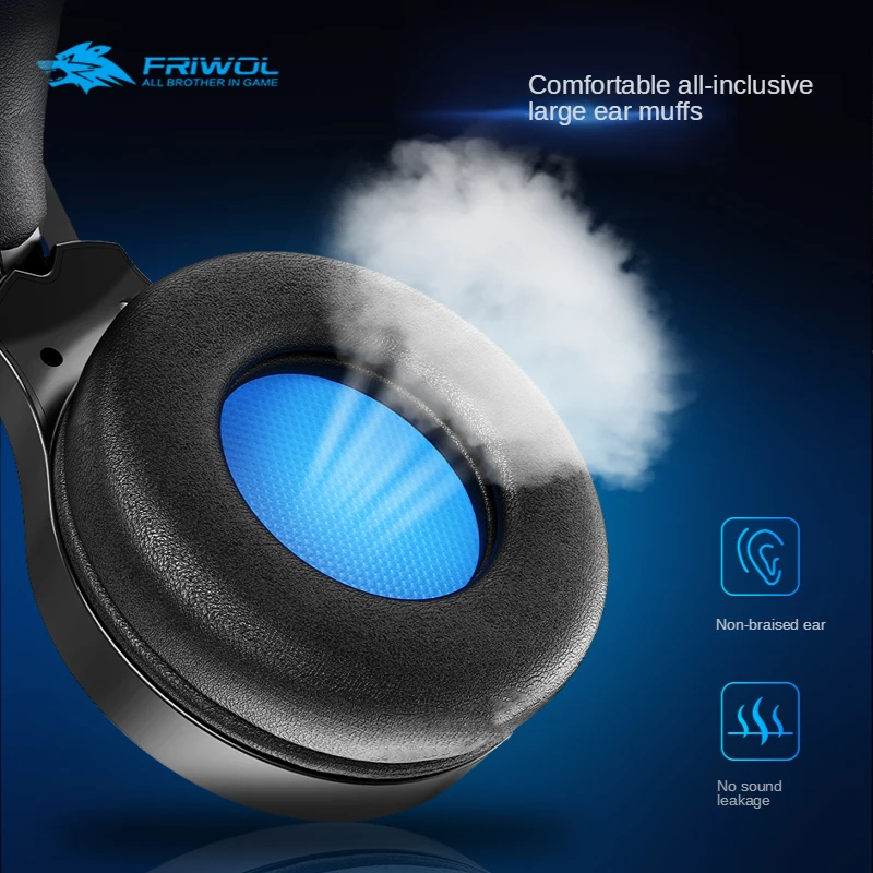 OEM Gaming Headphones Surround Stereo Headphones with Mic LED Lights Headphones for Laptop Tablet Gamers