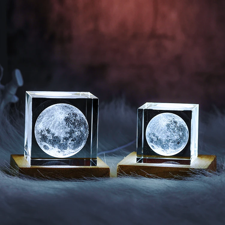 3d Laser Engraving Crystal Cube 40mm sublimation crystal universe Earth Galaxy souvenir crafts valentine wedding Ornaments gifts
