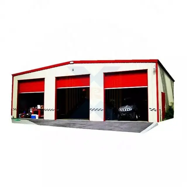 Prefab Metal Garage Carports Steel Structure Garage 2 Car Metal Carport