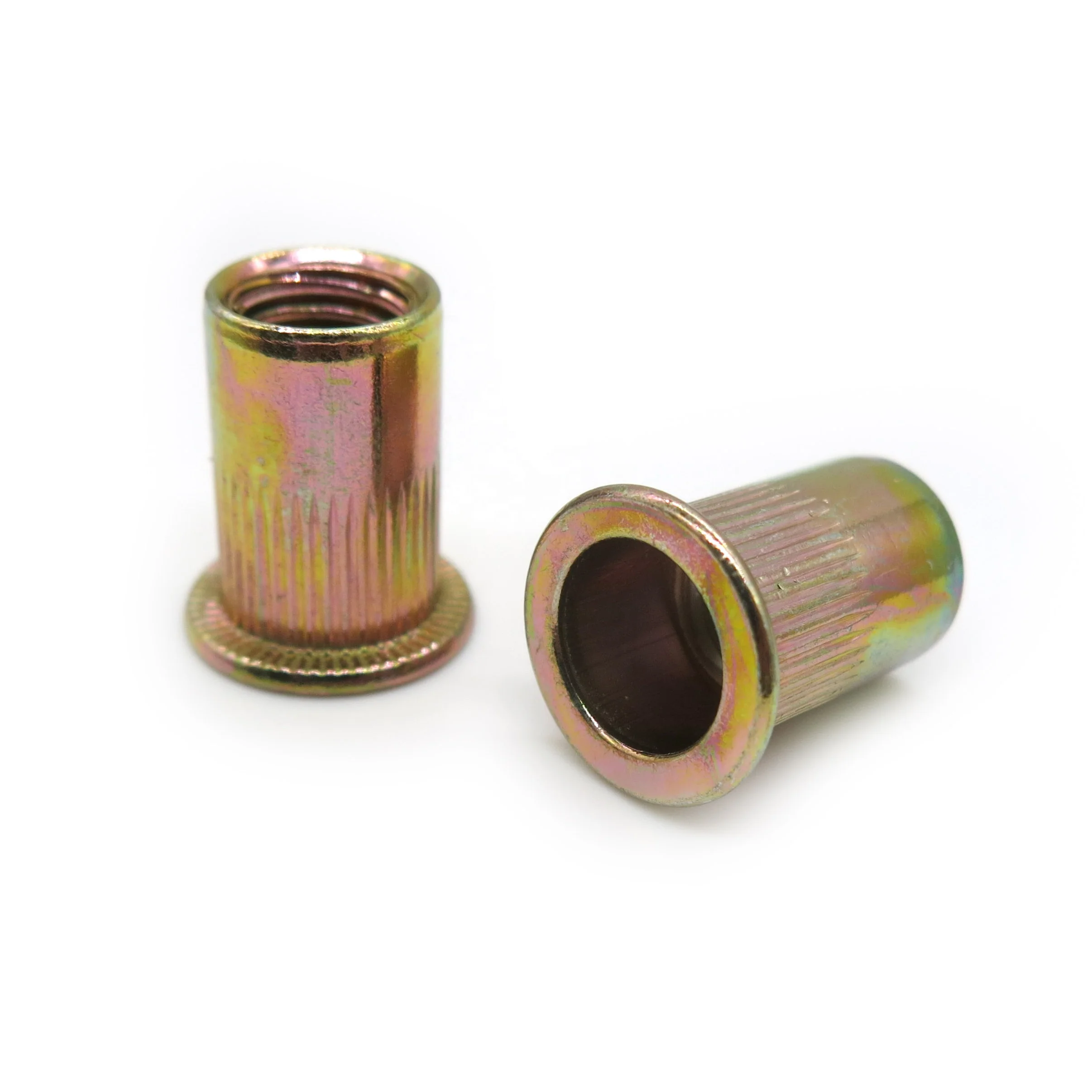 Made in china Stainless Steel SUS304 Carbon Steel Zinc Plated Rivet Nuts Flat Round Head Pull Rivet Nuts With Knurled Body