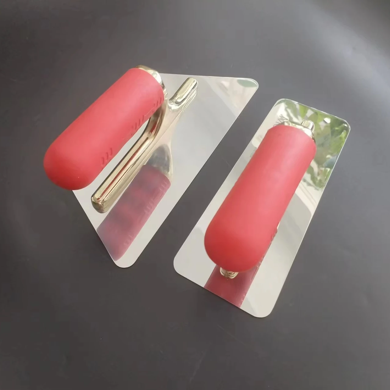 Venetian Plaster Trowels Finishing Plaster Trowel Stainless Steel Trowel Rounded Corners TPR handle Golden Aluminum Shank
