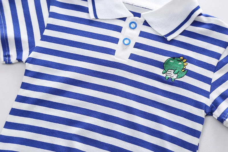 Summer Kids Suits 2pcs Cotton Striped Casual Sports Baby Boy Clothing Set A0388