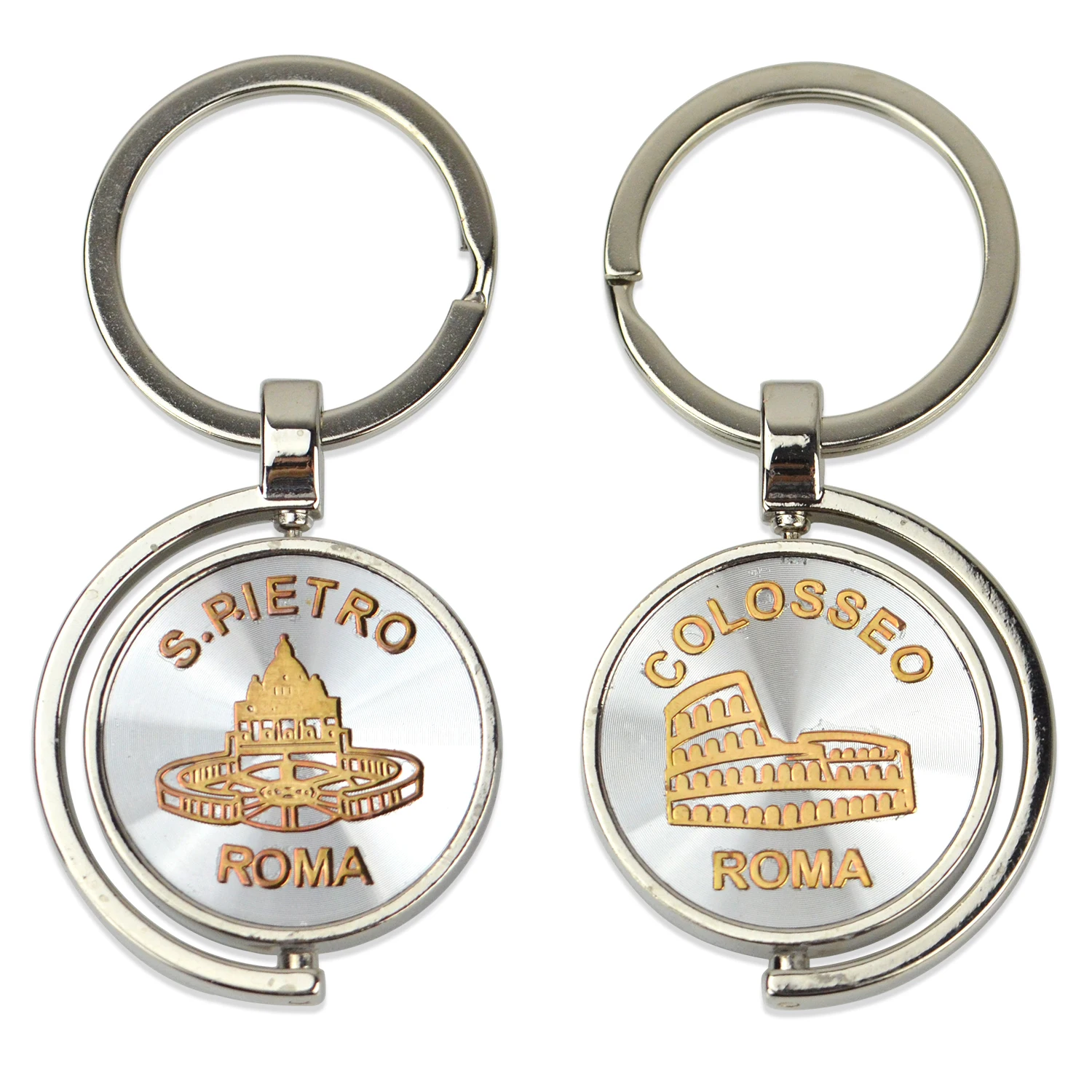 Oem Factory Customized Key Chain Metal Souvenir Gift Sublimation Blanks Keychain Die Cast Custom Logo 360 Rotating Keychain