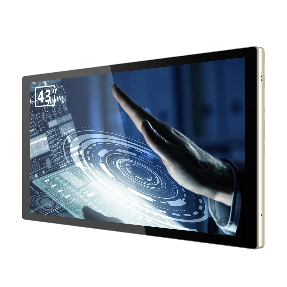 Goodview 43inch ultra thin wall mount all in one pc touch screen lcd monitor display for teaching