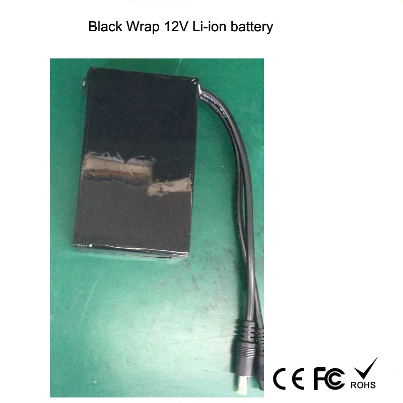 Black wrap rechargeable li-ion battery pack 12V 4800mah for led light,CCTV Camera/Lan router