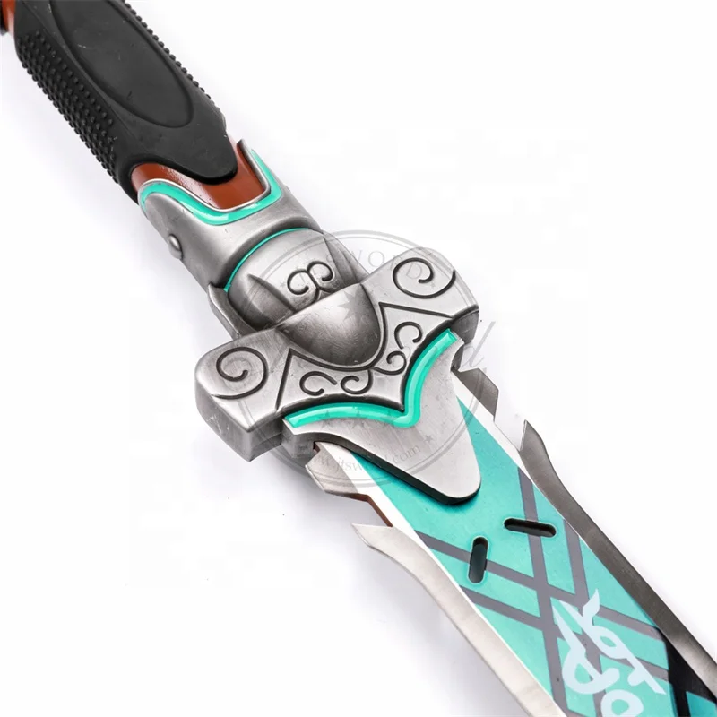 Overwatch Metal Weapon Replica White Tiger Skin Genji Deflect Blade Sword