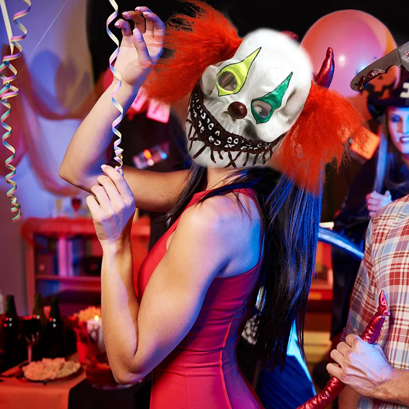 Scary Clown Mask Creepy Evil Clown Latex Face Masks for Adults Halloween Cosplay Party Props