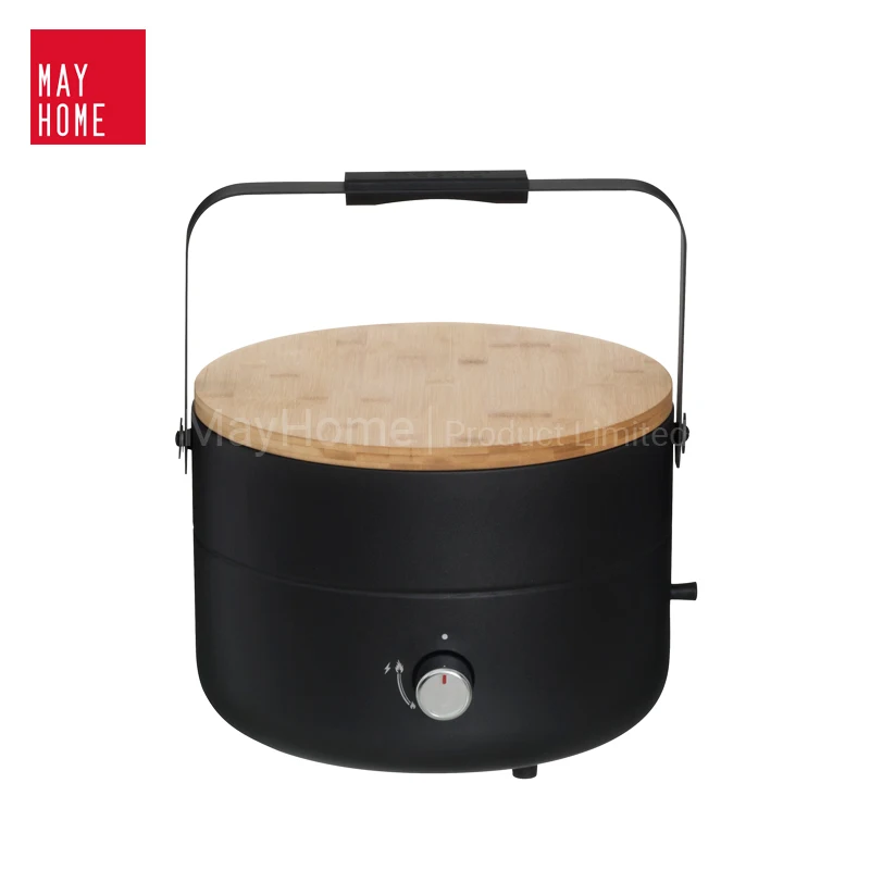 Оптовая продажа, уличный портативный газовый гриль pinic для кемпинга, газовый барбекю с бамбуковым верхом