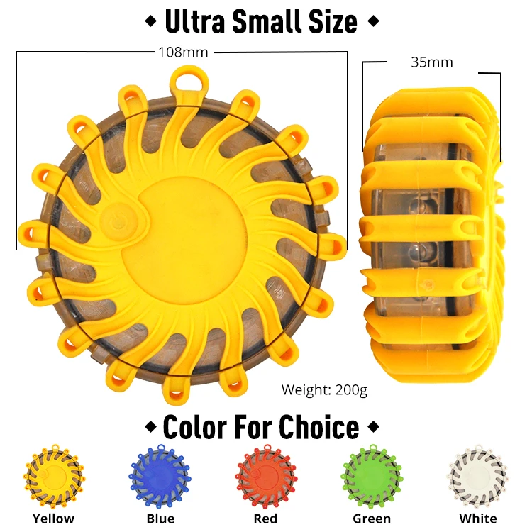 16 LED Small Size Vehicle Emergency Road Traffic Strobe Light Safety LED Warning Flare with Magnet Pulsar