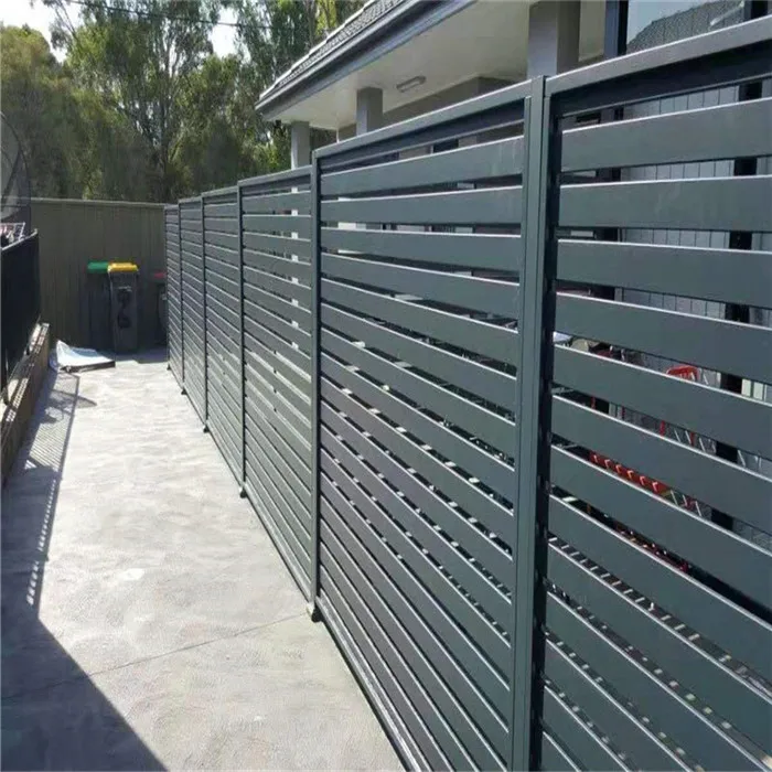 New Style Security Lightweight Outdoor Metal Apartment Protection Black Slat Panel Aluminum Garden Wall Fence
