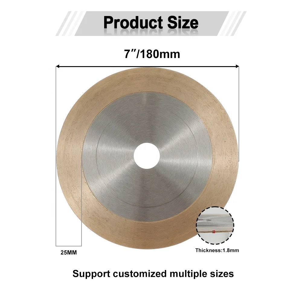 7in/180mm Hot-pressed Double-sided Continue Rim Diamond Saw Blade Reinforced Cutting Wheel Disc Disk for Ceramic Tile Marble