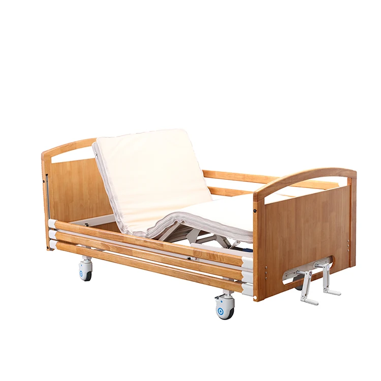 2019 best popular two function rubber wooden home elder care bed