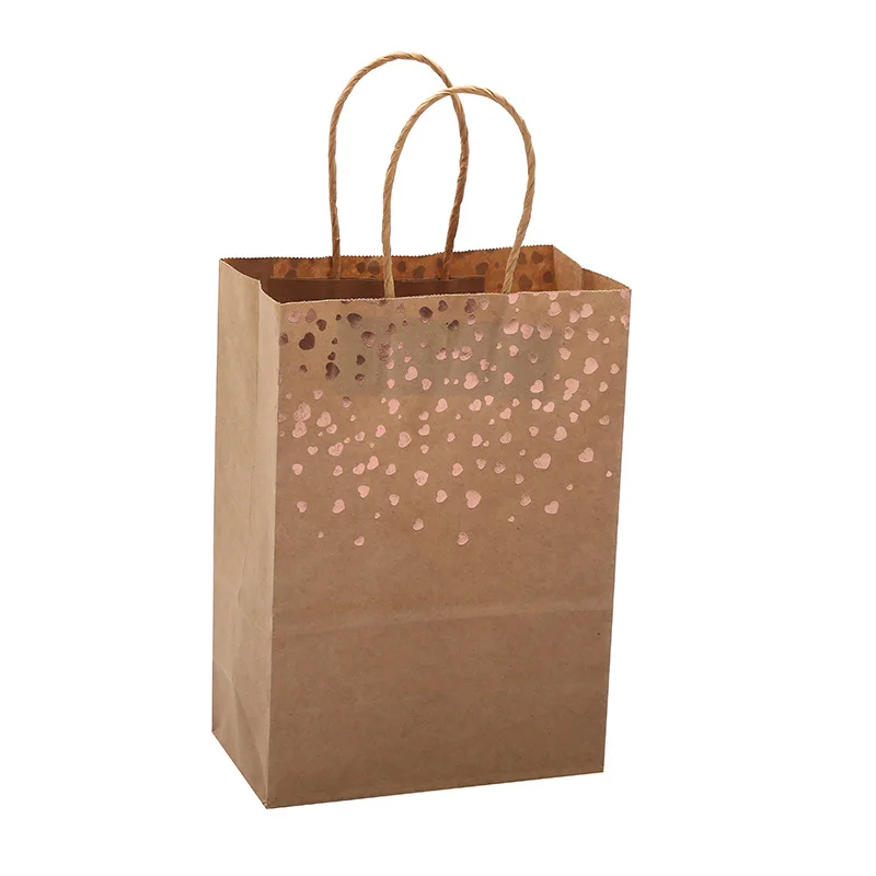 Factory Price Black White Kraft Craft Paper Bag With Twisted Handle And Hot Stamping Printing