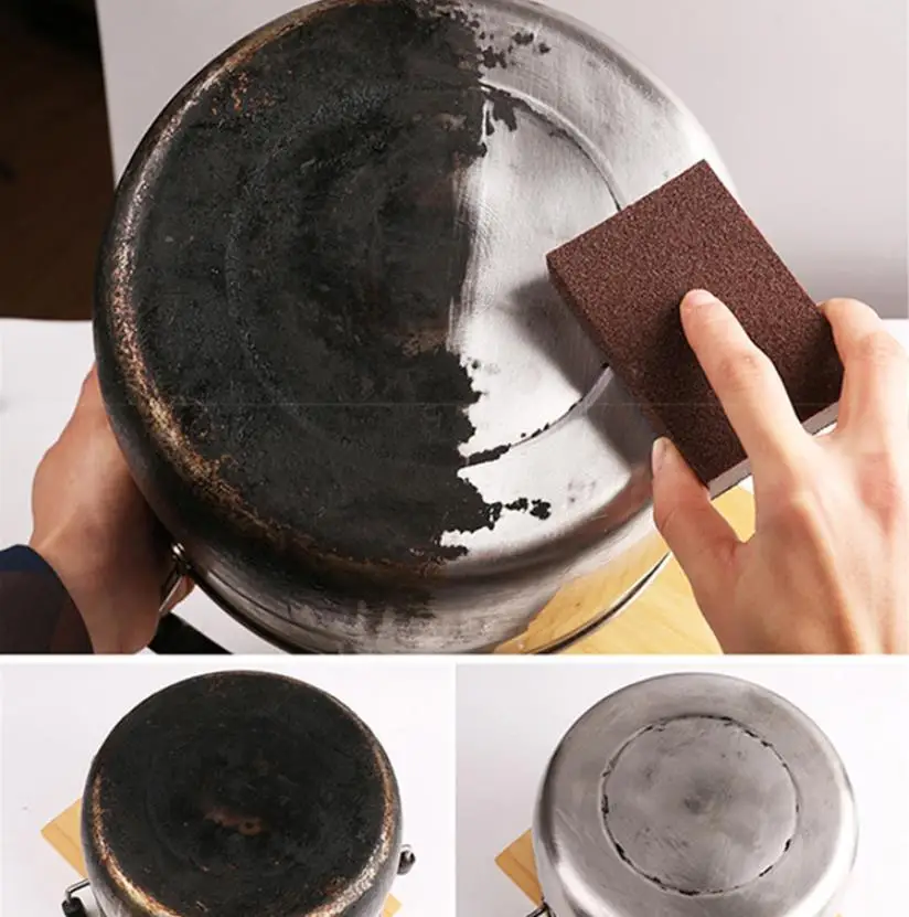 Nano Carborundum Sponge  Quickly Cleans Magic Eraser  Kitchen Removing Rust Cleaning Sponge The magic pot cleaner