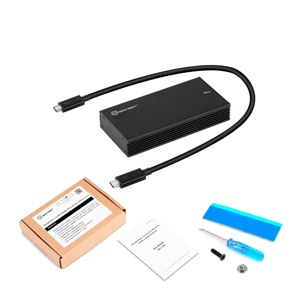  Сертифицированный корпус IOCREST thunderbolt 3 40 Гбит/с для NVMe M.2 SSD ноутбука и настольного