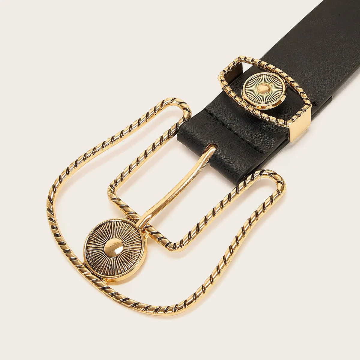 Vintage Gold Western Buckle 3 Sets Women Leather Ladies Wide Waist Belt