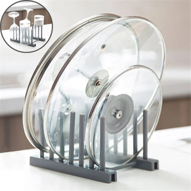 Hot Selling Anti-overflow Lid Organizer Rack Wholesale Kitchen Pan Rest Storage Pot Lid Holder