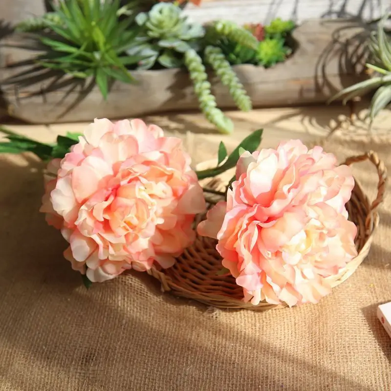 M569 wholesale silk  peonies artificial white peony