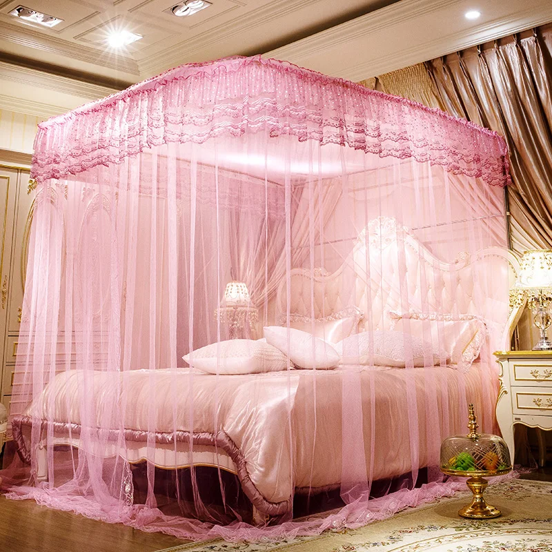European pink telescopic slide guide rail  cheap U shaped slide curtain mosquito net