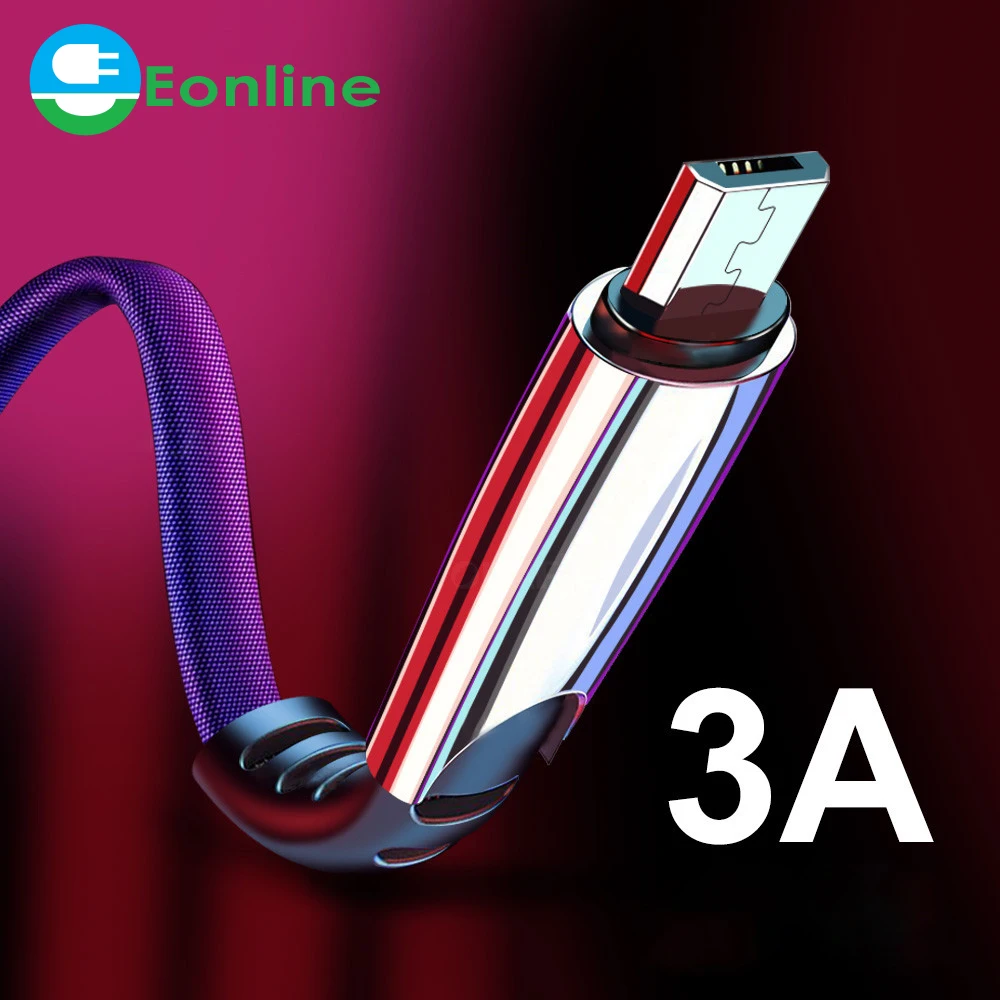  1M 2M 3m USB кабель с разъемом Micro Type-C 3A из цинкового сплава для быстрой зарядки Xiaomi Android мобильный телефон передачи данных Samsung карта памяти зарядное