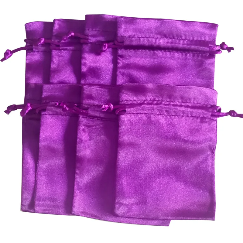 Satin drawstring bag custom logo satin wig bags with satin human weave hair gift storage bundle bag