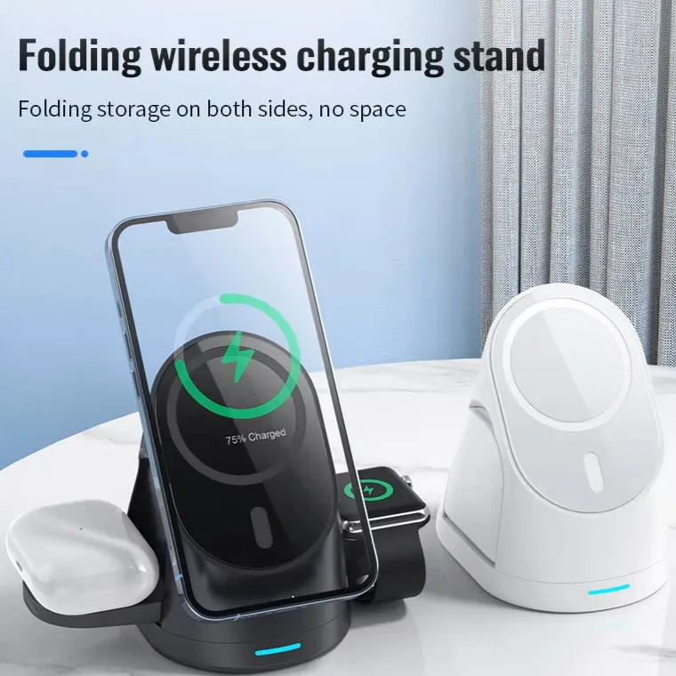 qi2 3 in 1 wireless charger Magnetic suction 15w smartwatch earphone iphone phone Wireless Charger for smartphone