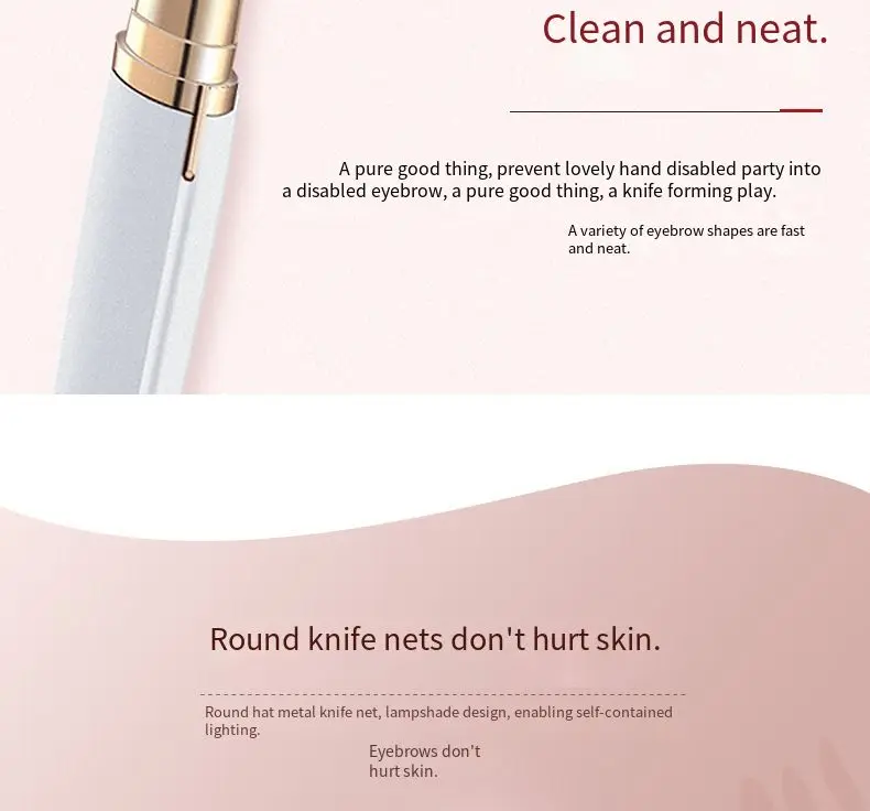 Hair removal pen Mini electric eyebrow trimmer lipstick shape electric eyebrow trimmer razor for women
