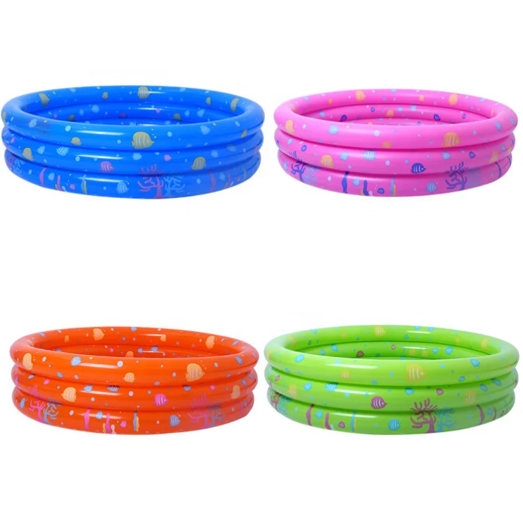 
Hot Selling Colorful Inflatable 3 Rings Swimming Pool 130cm Spa Pool For Kids 