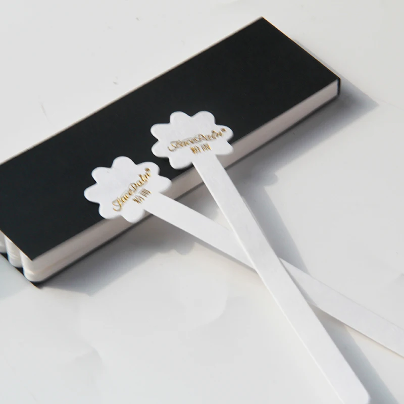 Fragrance Printed Perforated Tear Off Embossed Golden Stamping Tester Strips, Perfume Tester, Fragrance Strips, Blotters