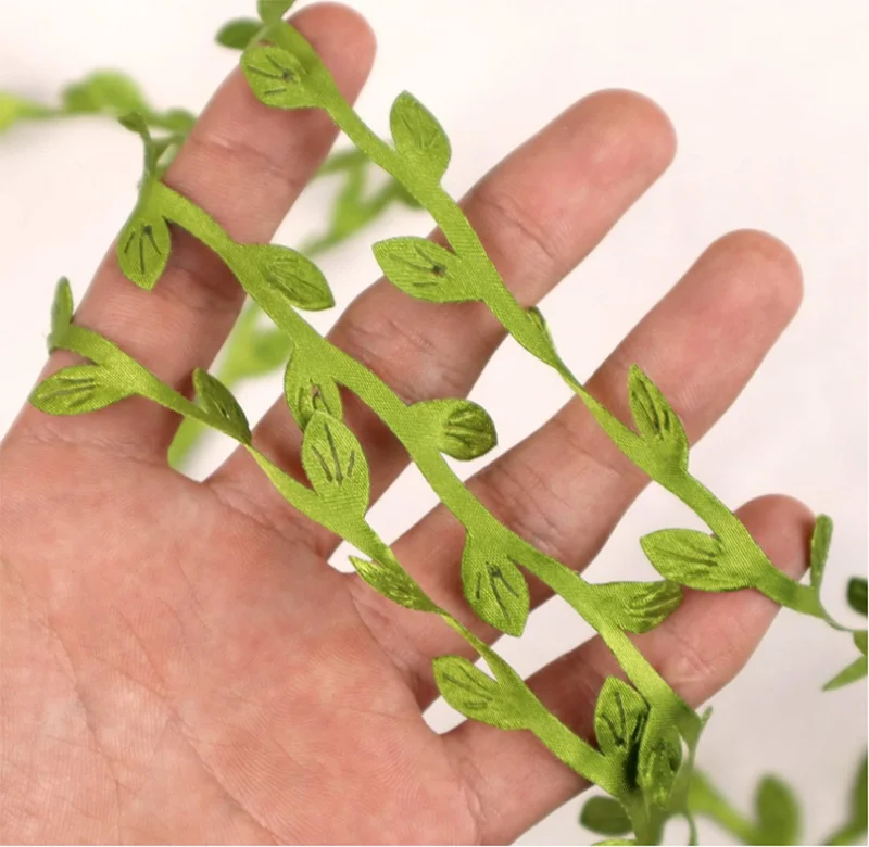 Home Decoration DIY Craft Sewing Trim Embellishments Olive Green Leaf Lace Ribbons