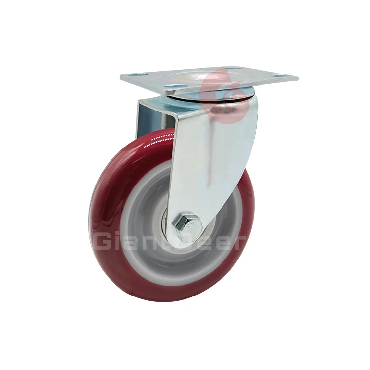 Customized Top Quality Caster Swivel Double Ball Bearing PU Plate Casters