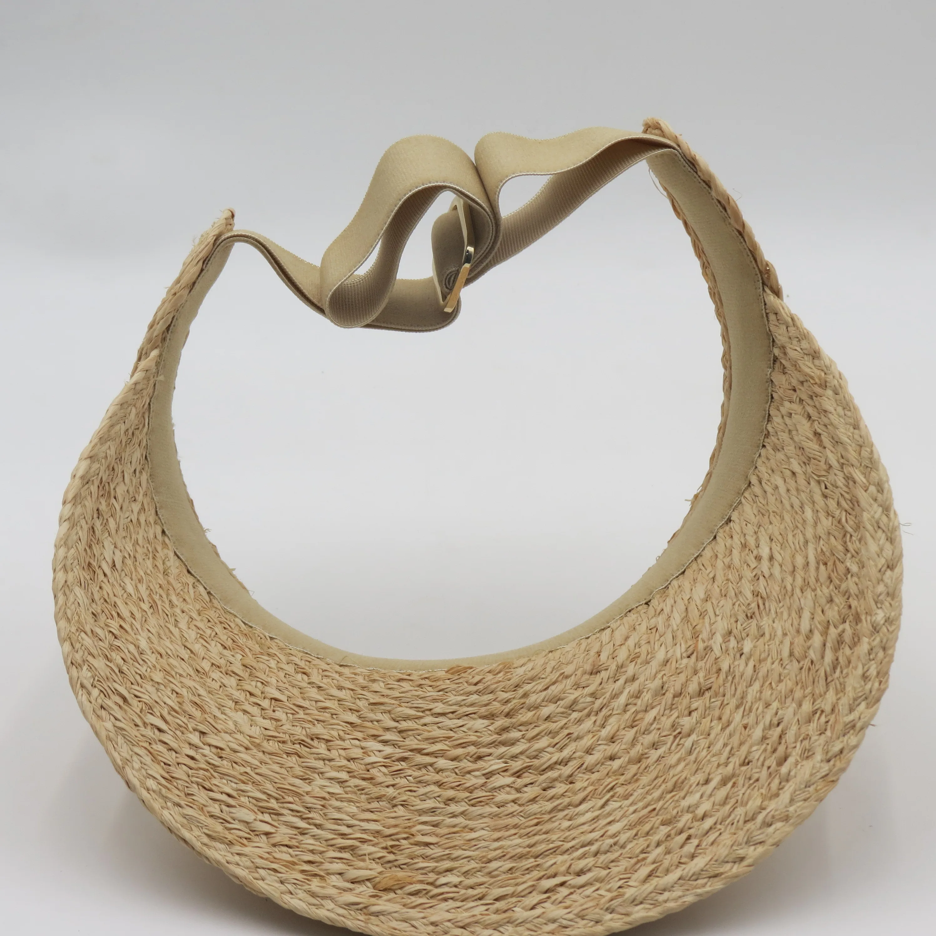 Wholesale Fashion Women Foldable Sun Beach Visor Hat Roll up Wide Brim Hat Paper Womens Raffia Straw Hat