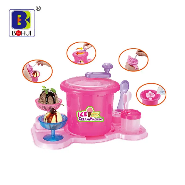 Pretend  Play  Kids  Mini  Kitchen Set Manual Operation  ice cream  Maker Toy   for Children