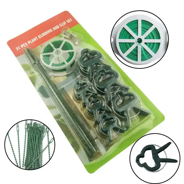 Hot sell garden tools 31pcs Set Plant support Clip Plastic Twist Tie With Cutter