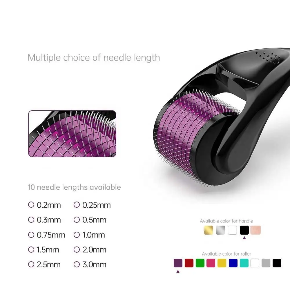 Derma roller oem Source Factory Titanium Micro Needle 540 Pink Dermaroller 0.5 mm 1mm For Beard Hair Skin Growth