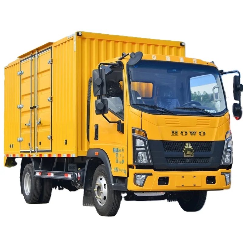 newsinotruck diesel Small howo 4X2 6wheel enclosed cargo trucks for sale