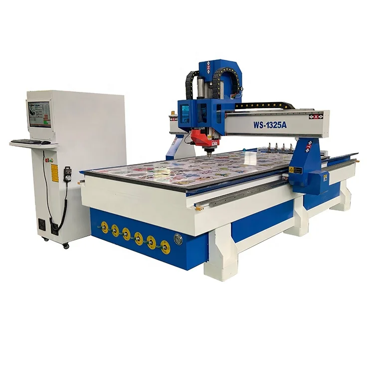 WISDOM CNC ATC CNC Router Oscillating Knife Cutting Machine with CCD Camera