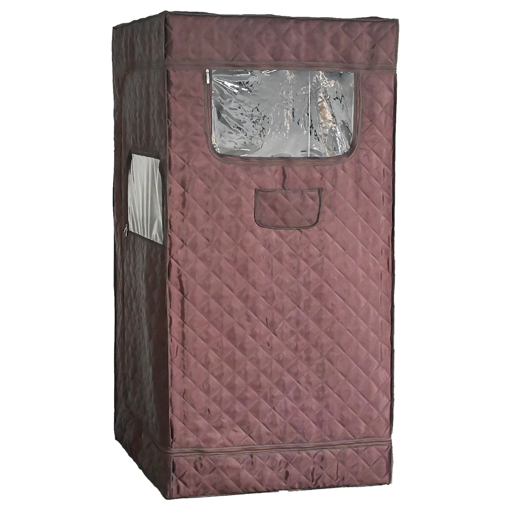 DINGDA 1.8m Full Size Portable Steam Sauna Kit Personal Full Body Home Spa for Detox Relaxation 3Liters 1600 Watt Steamer