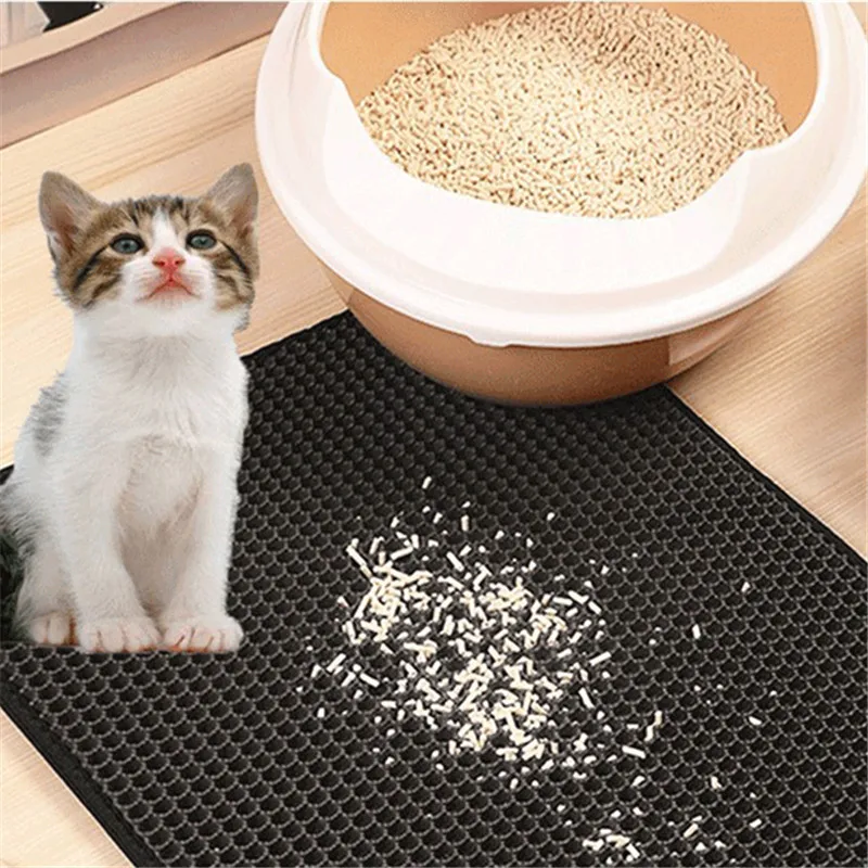 Pour the litter out directly pet cat litter mat waterproof eva double layer easy cleaning cat litter pad