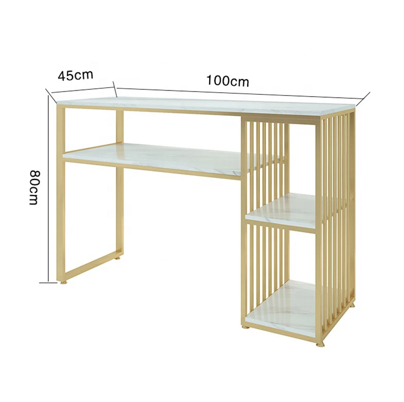 Modern manicure table and chair set marble iron double table single nail table