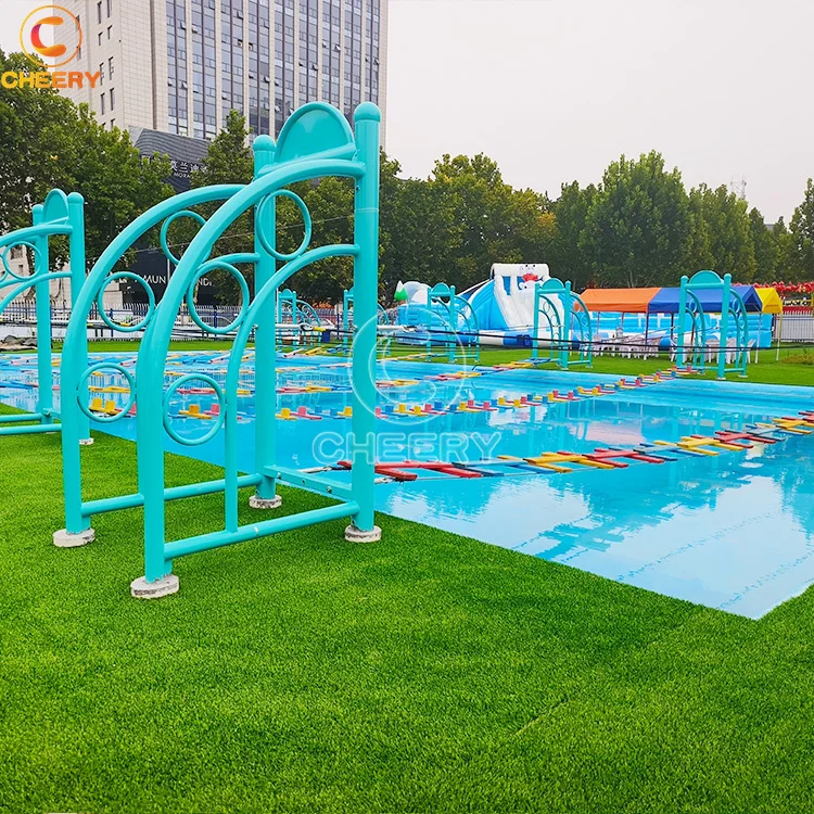 Commercial water pool park combo games team building activities playground water challenge run obstacle course