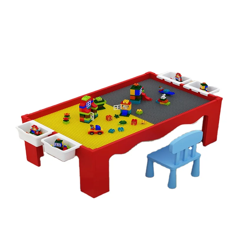 
Girl multifunctional assembling puzzle 4 baby intelligence brain big particle toy boy 3 years old building table 