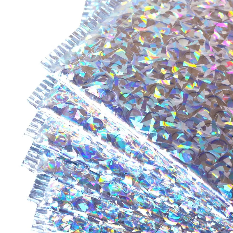 Reflective Holo Laser Material Aluminized Silver Bag Aluminum Foil Bubble Bag