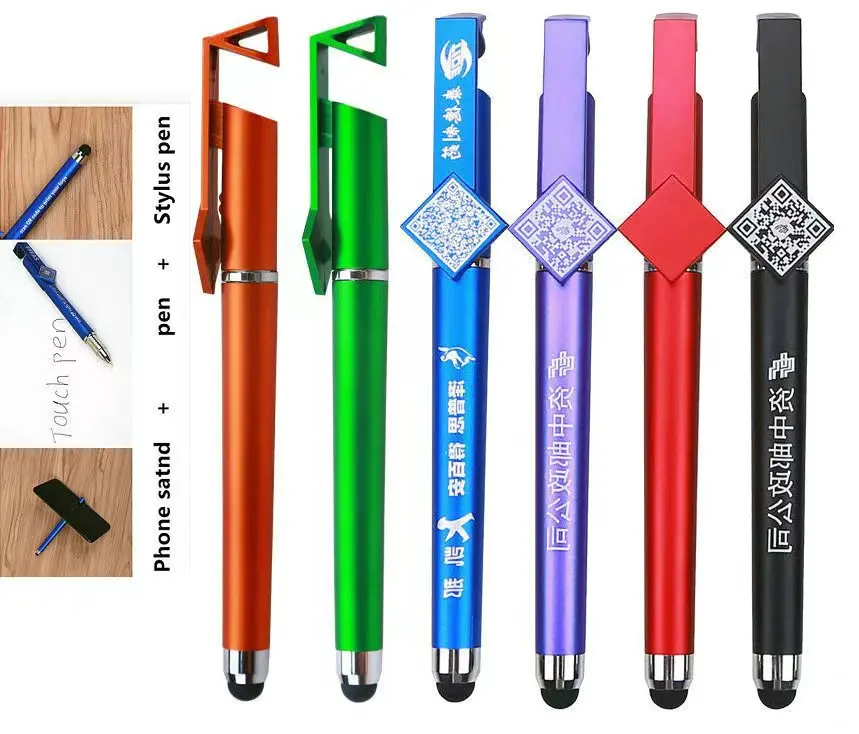 Colorful Pen Barrel Plastic QR Code Touch Screen Ball Pen for Business Gift