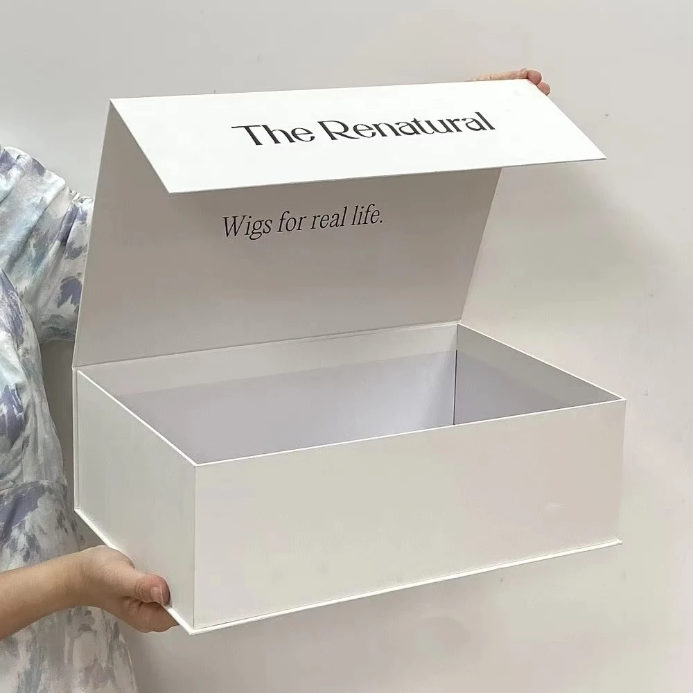 High Quality Big With Custom Logo Lid And Base Gift Box Wedding Dress white Packaging Paper Top and Bottom Paperboard Box