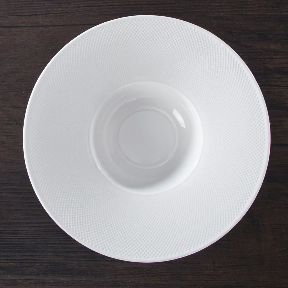 Chinaware блюдо Vajilla Platos Франция ресторанные блюда и тарелки итальянская фарфоровая керамическая чаша для пасты с тиснением широким ободком