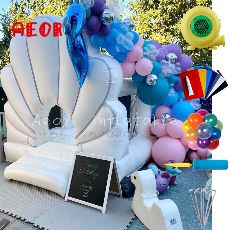 Tie-dyed Bounce House Pastel line Jumping Bouncy House Rainbow Inflatable Bouncer