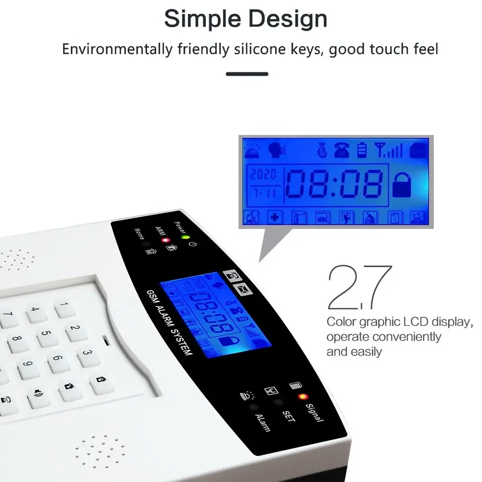 Smart WiFi GSM Self Alarm Tuya Application Notification Intelligent Control Anti intruder Home Store Security Alarm System
