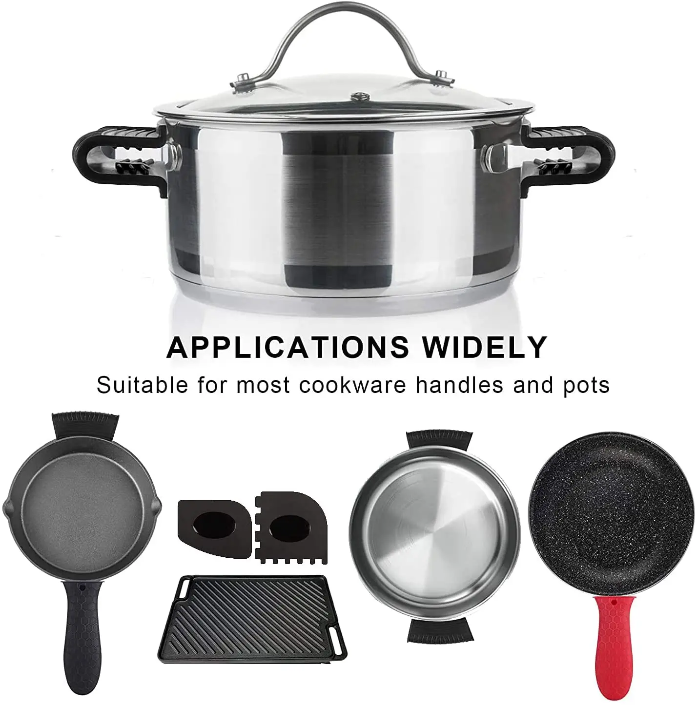 Silicone Hot Handle Holder Sleeve Grip Silicone Pot Handle Covers Cookware handle